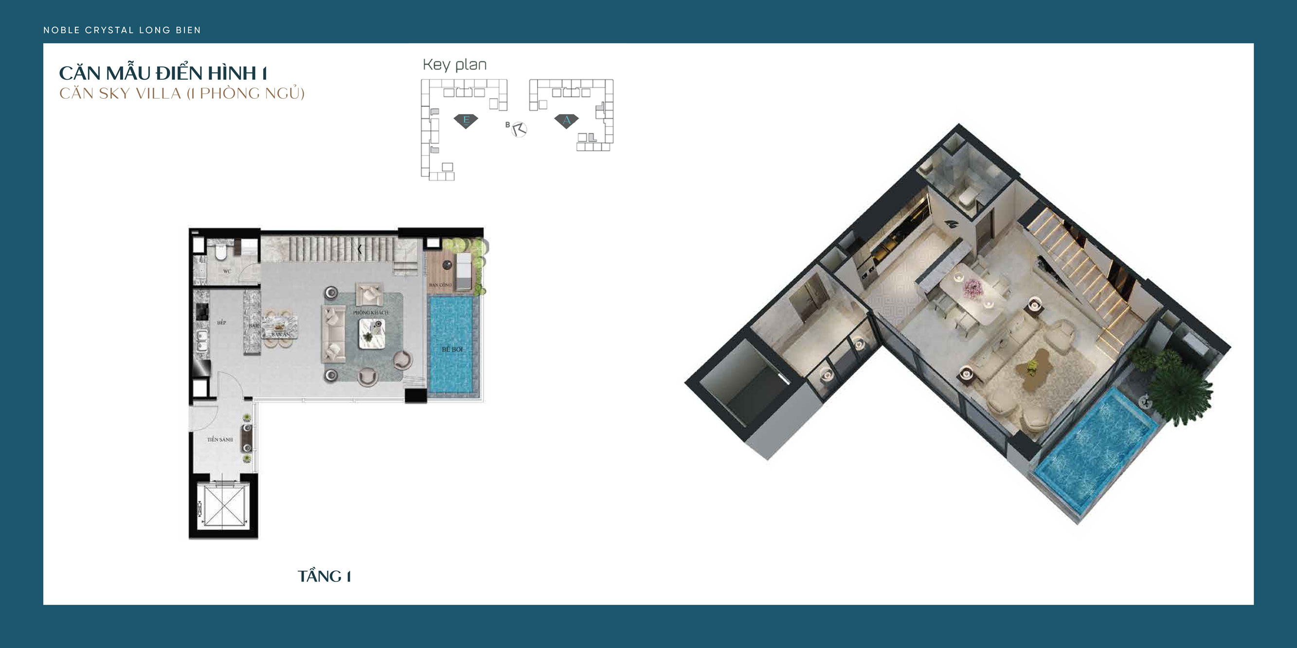 Can ho sky villa noble crystal long bien 1pn tang
