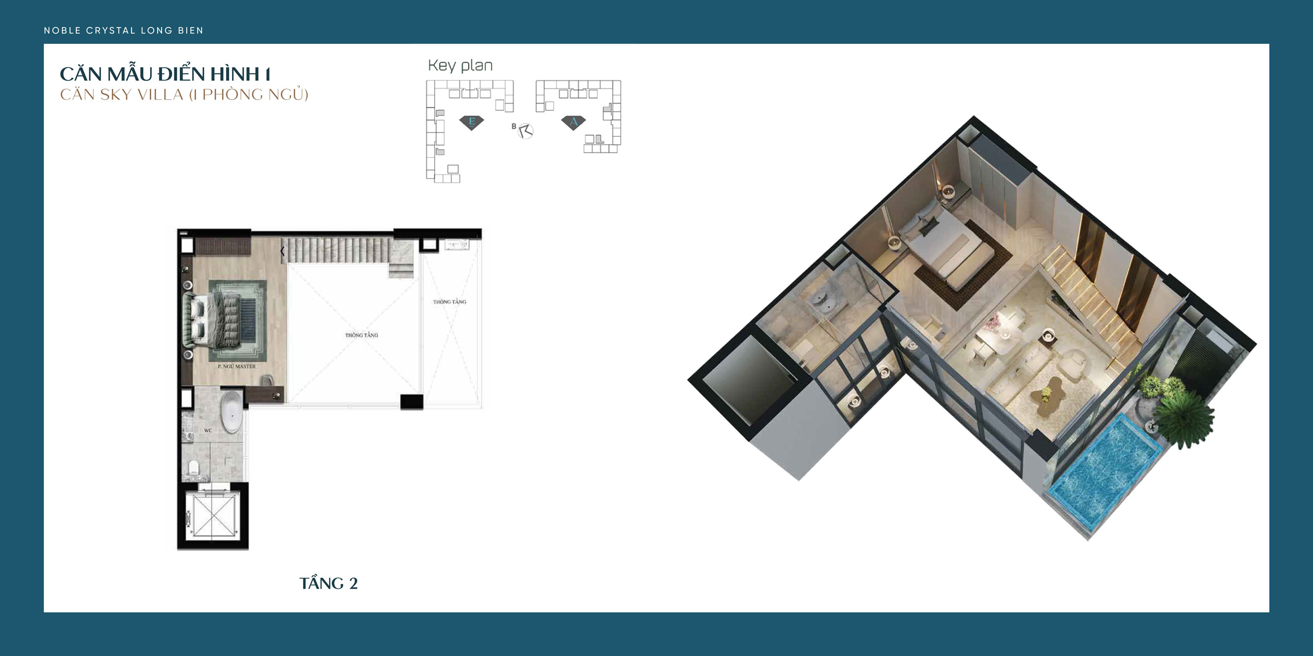 Can ho sky villa noble crystal long bien 1pn tang