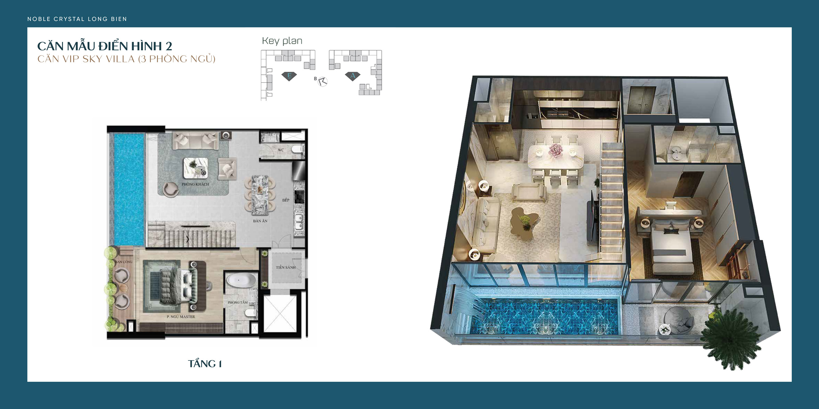 Can ho sky villa noble crystal long bien 3pn tang