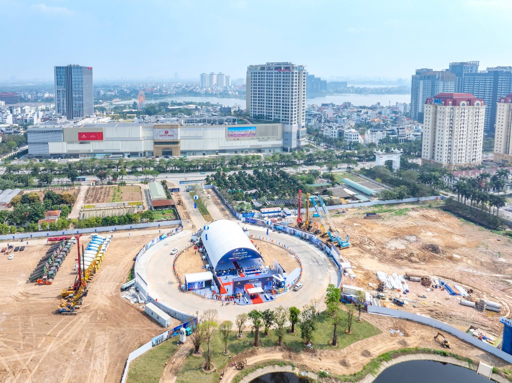 Flycam khoi cong du an noble west lake hanoi