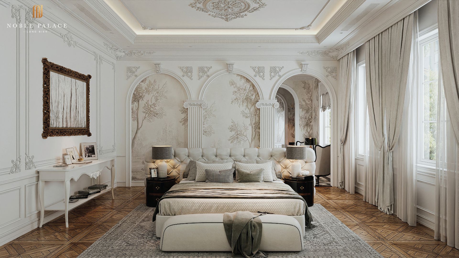 Phoi canh noi that phong ngu 2 tai noble palace long bien