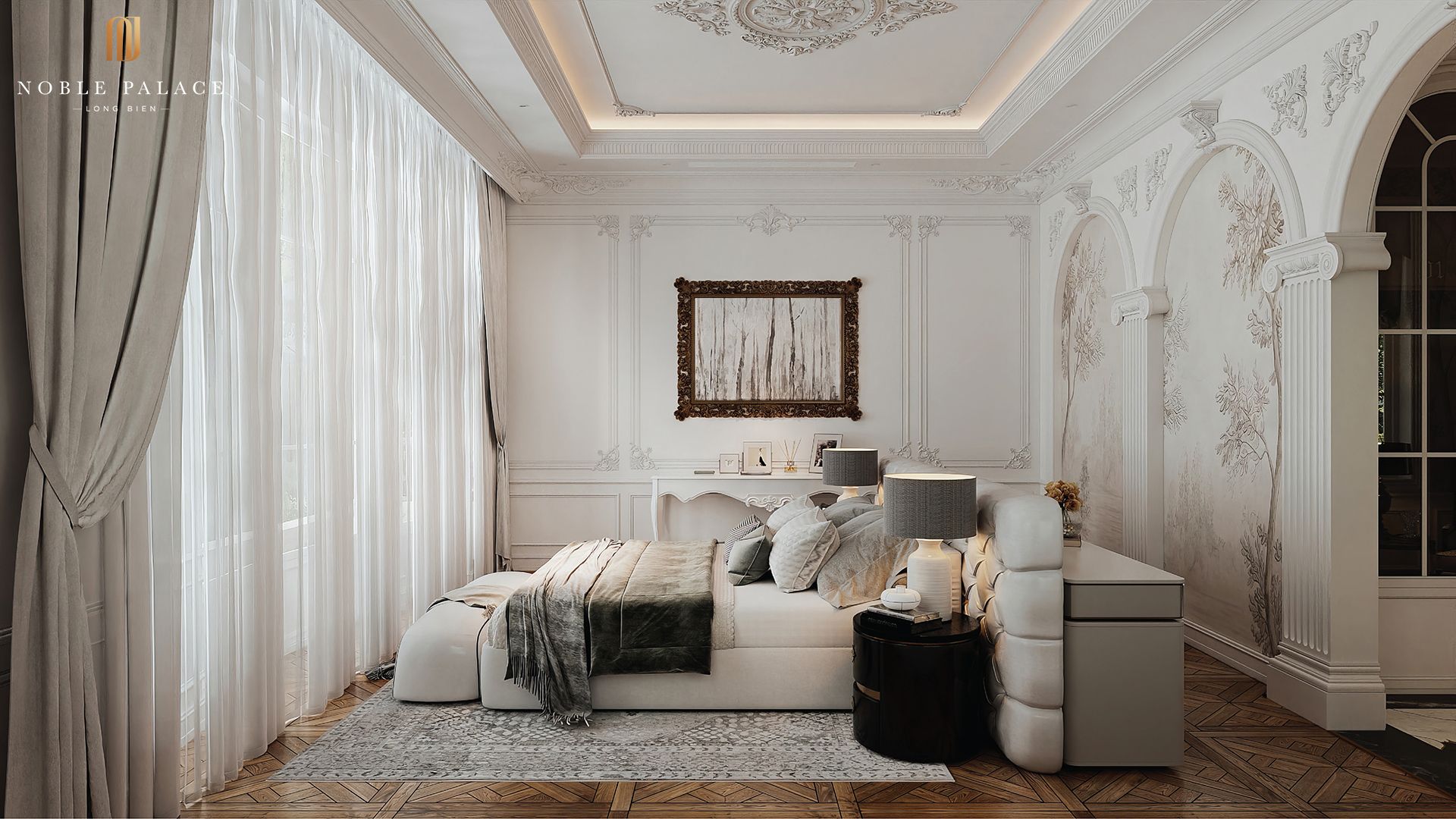 Phoi canh noi that phong ngu tai noble palace long bien