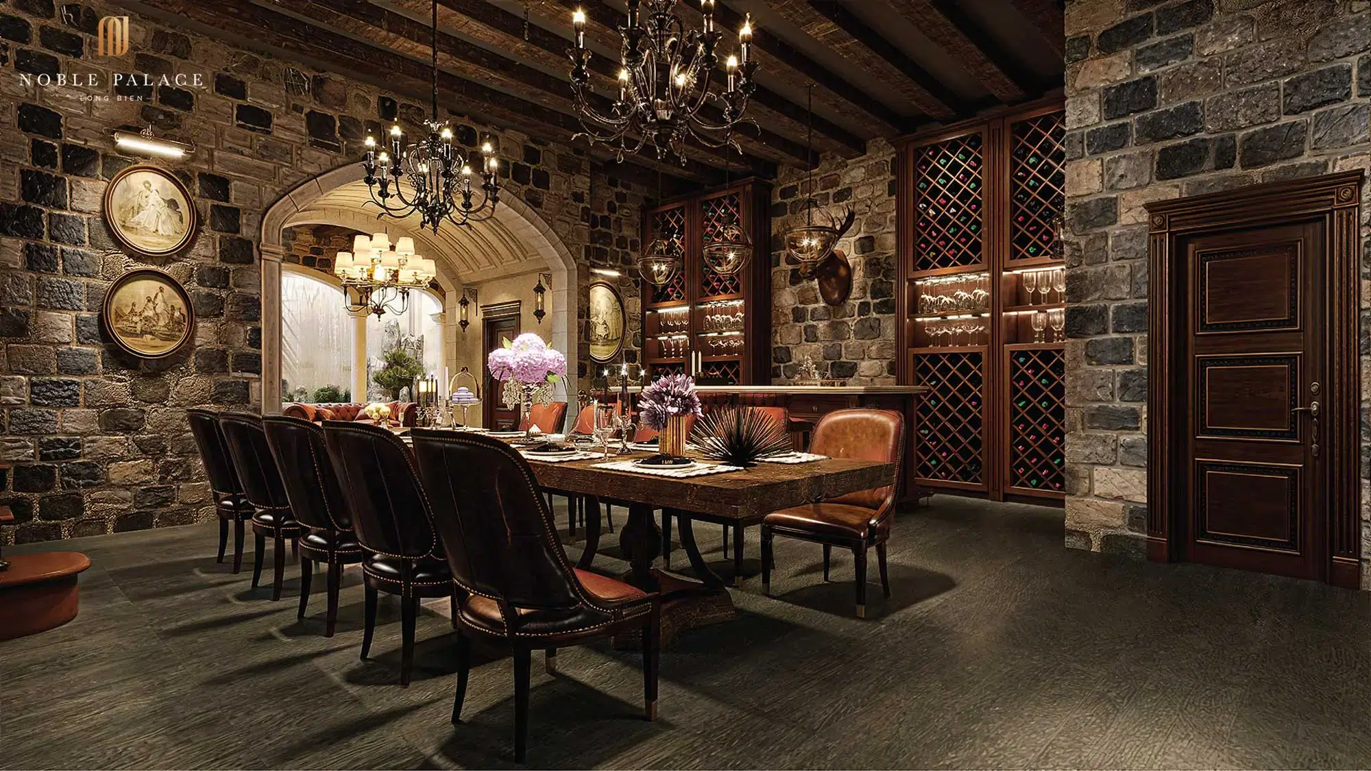 Phoi canh thiet ke phong tiec biet thu noble palace long bien