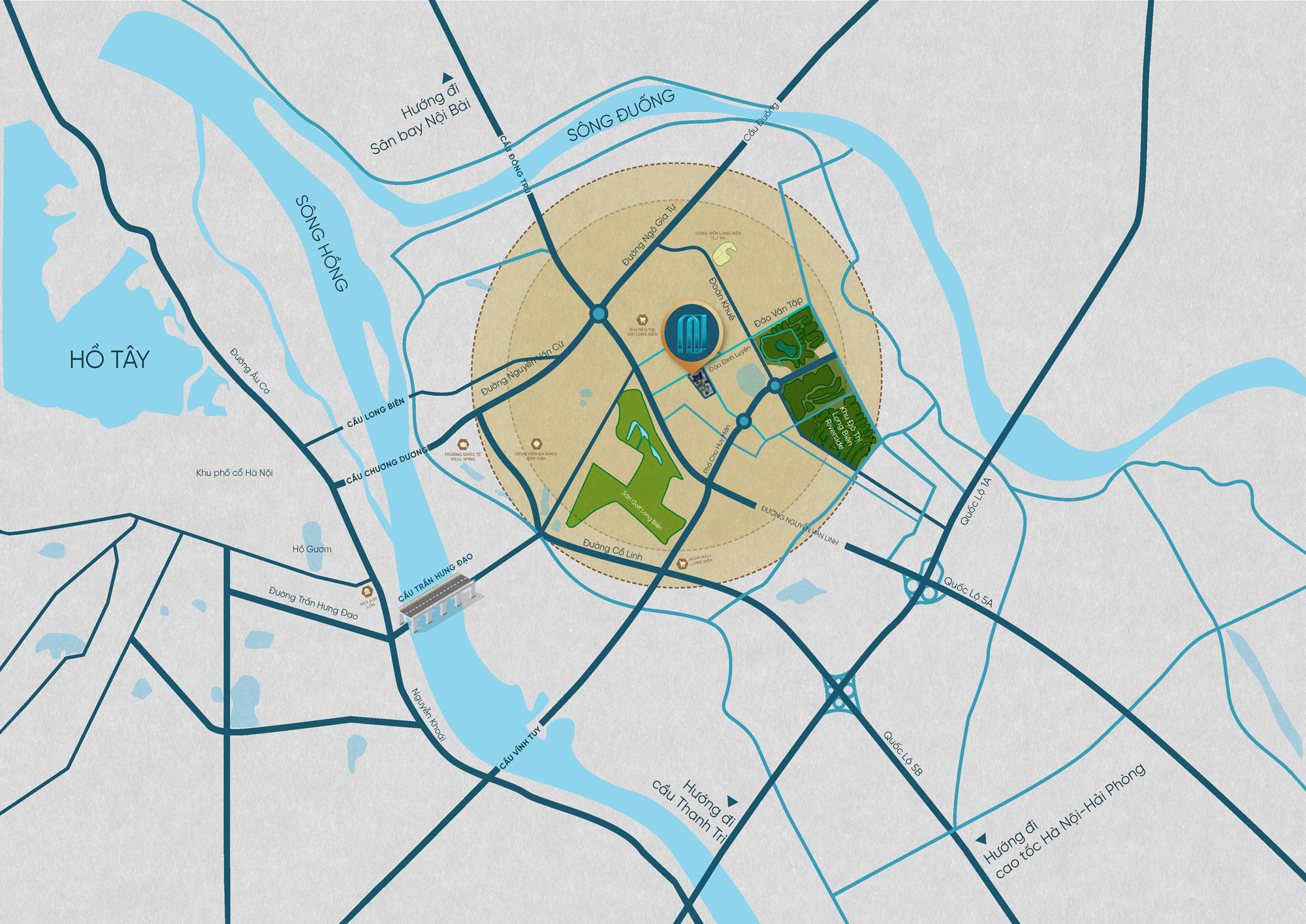 Vị trí dự án Noble Crystal Long Biên